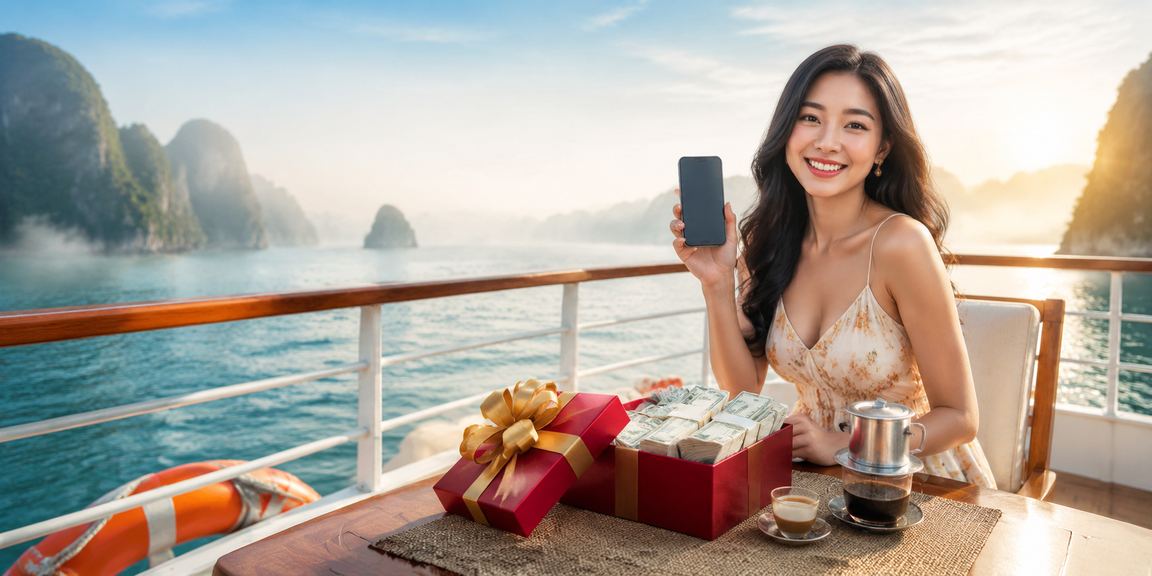 Khung cảnh Ha Long Bay và casino trên di động