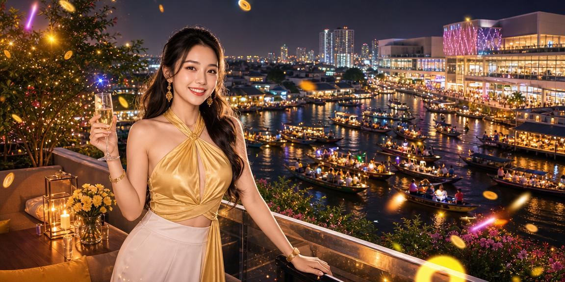 Bức ảnh thị trường đêm ở miền Tây sông nước